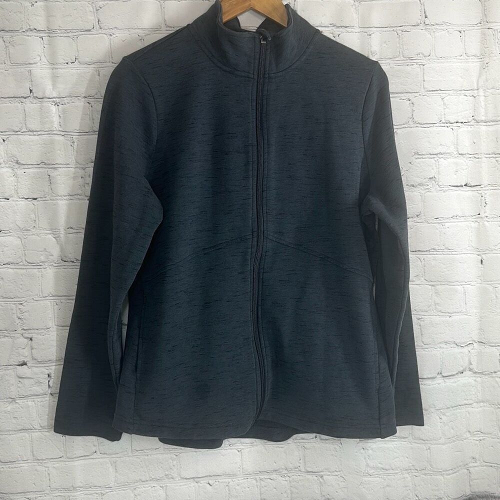 Skechers Women's GOWalk Full Zip GoKnit Jacket Mock Neck Charcoal L Large LOOK
